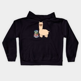 Alpaca with books is learning. Kids Hoodie